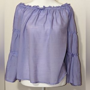 Lavender Lightweight Blouse with Bell Sleeves - NWT Size S